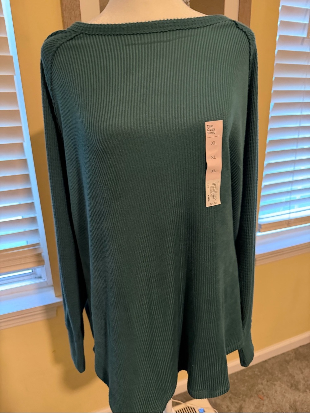 SO Teal Ribbed Long-Sleeve Tunic